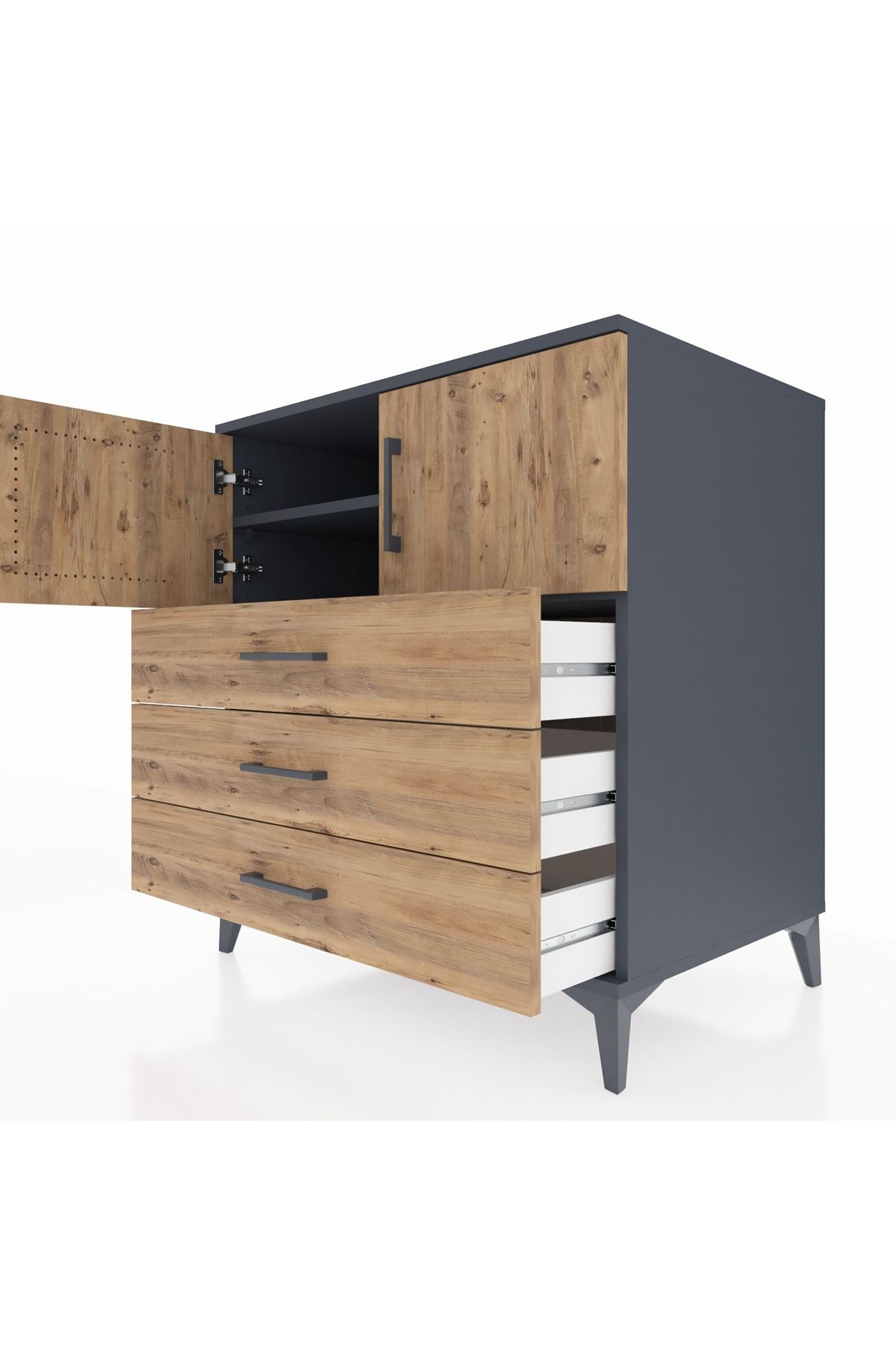 Kronos Şifonyer 2 Raflı 3 Çekmeceli 2 Kapaklı 88x59x96 - S70M029V6C