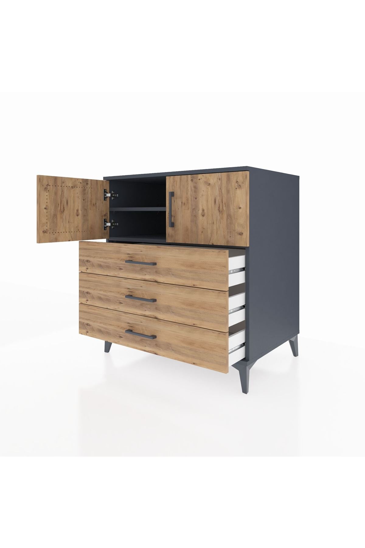 Kronos Şifonyer 2 Raflı 3 Çekmeceli 2 Kapaklı 88x59x96 - S70M029V6C