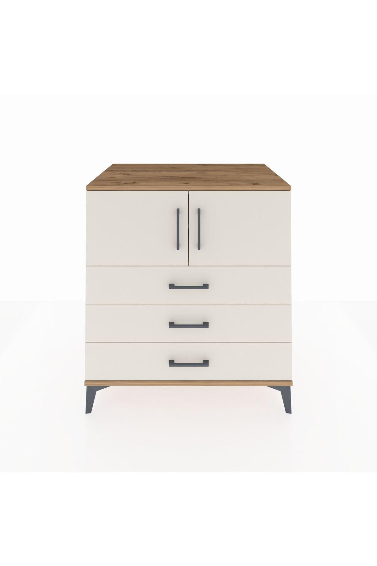 Kronos Şifonyer 2 Raflı 3 Çekmeceli 2 Kapaklı 88x59x96 - S70M029V7C