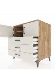 Kronos Şifonyer 2 Raflı 3 Çekmeceli 2 Kapaklı 88x59x96 - S70M029V7C