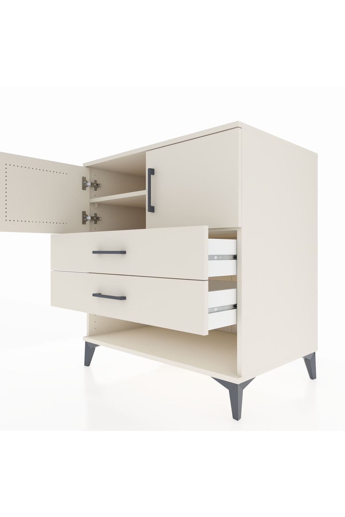 Kronos Şifonyer 2 Raflı 2 Çekmeceli 2 Kapaklı 88x59x96 - S70M030V1C