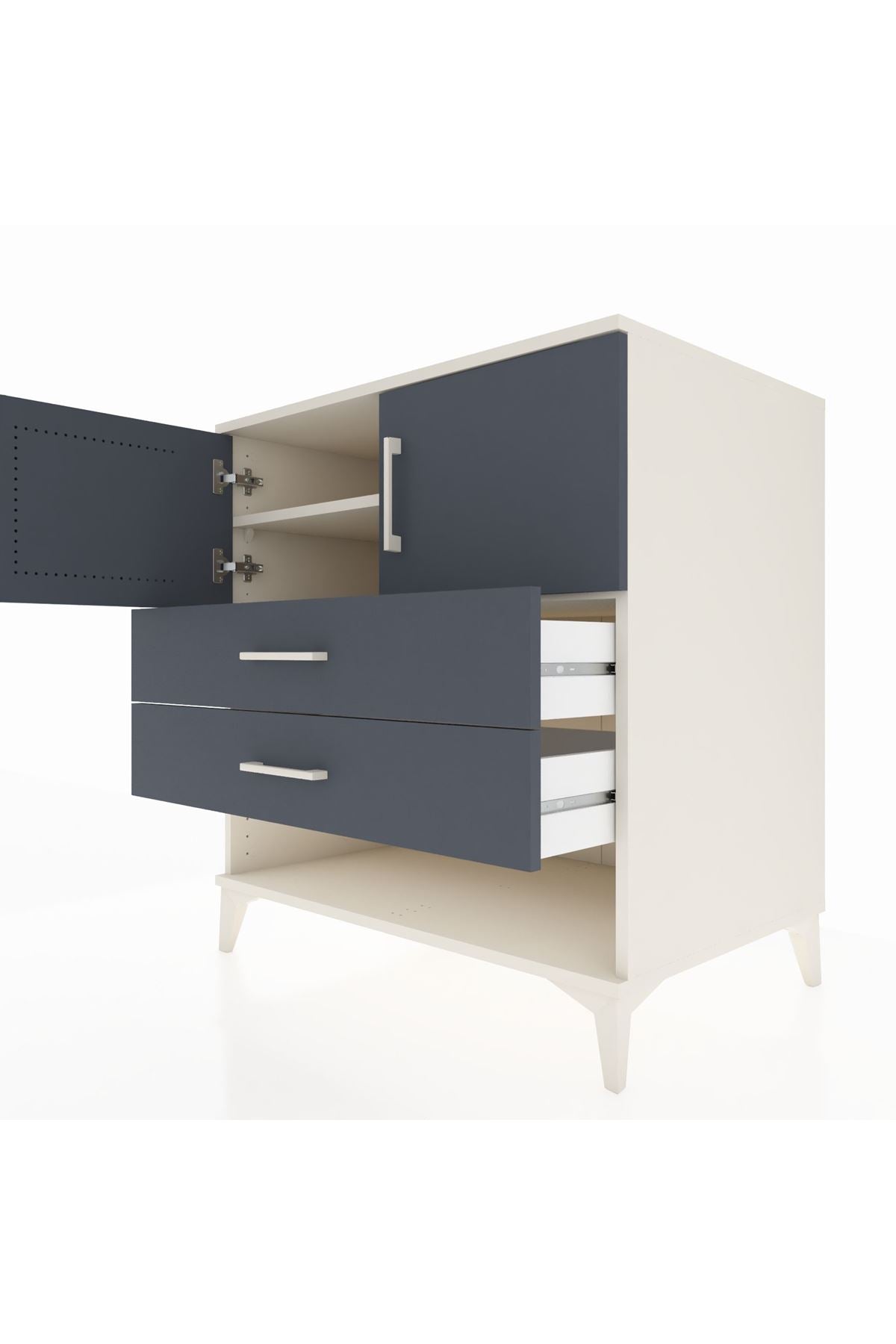 Kronos Şifonyer 2 Raflı 2 Çekmeceli 2 Kapaklı 88x59x96 - S70M030V2C