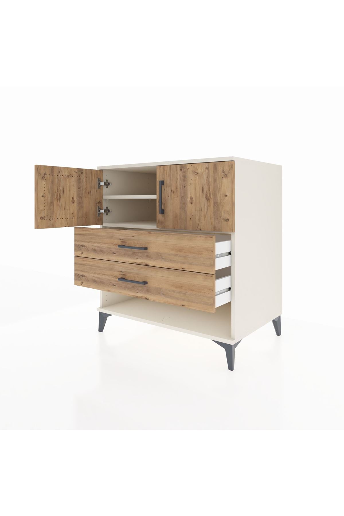 Kronos Şifonyer 2 Raflı 2 Çekmeceli 2 Kapaklı 88x59x96 - S70M030V3C