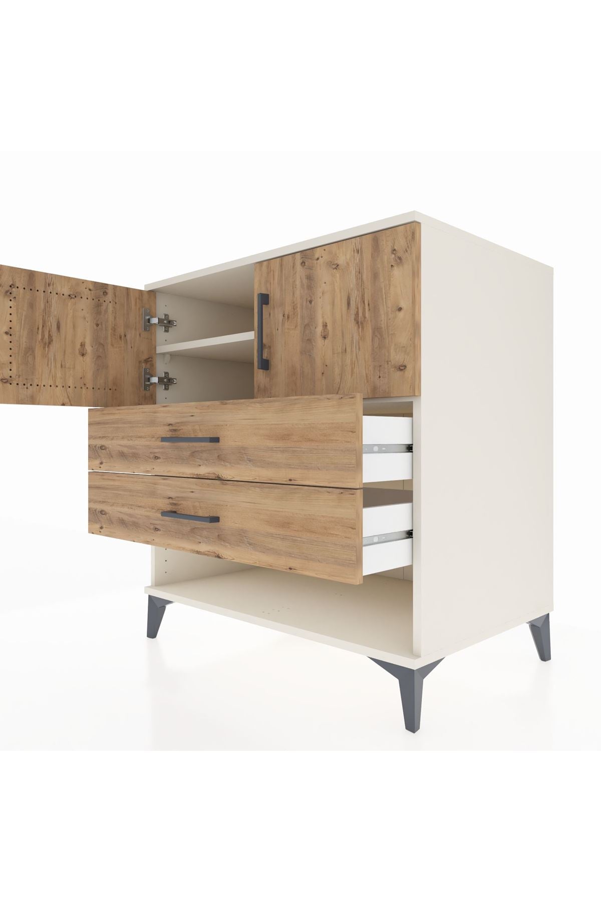 Kronos Şifonyer 2 Raflı 2 Çekmeceli 2 Kapaklı 88x59x96 - S70M030V3C