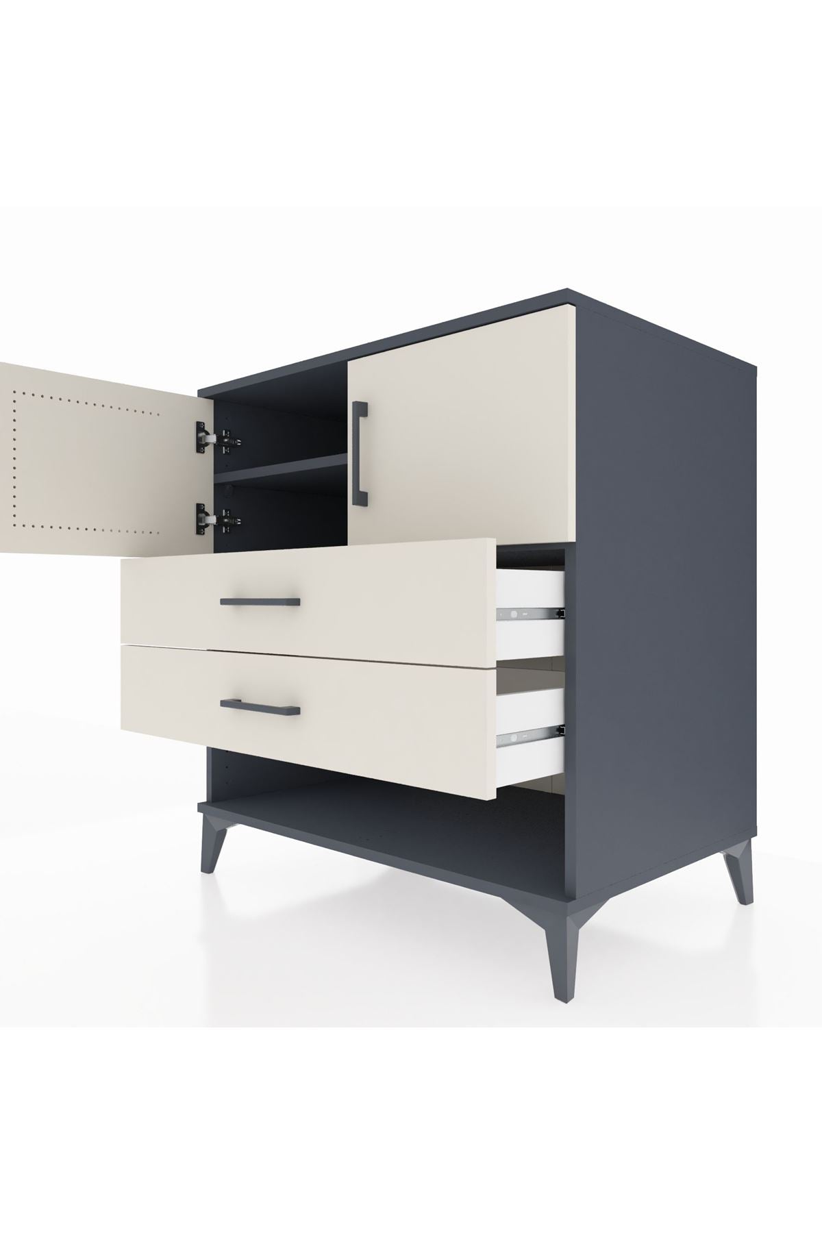 Kronos Şifonyer 2 Raflı 2 Çekmeceli 2 Kapaklı 88x59x96 - S70M030V4C