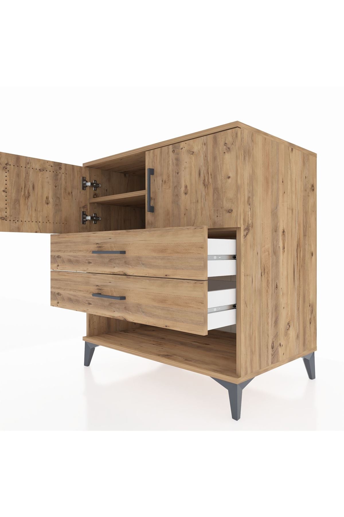 Kronos Şifonyer 2 Raflı 2 Çekmeceli 2 Kapaklı 88x59x96 - S70M030V9C