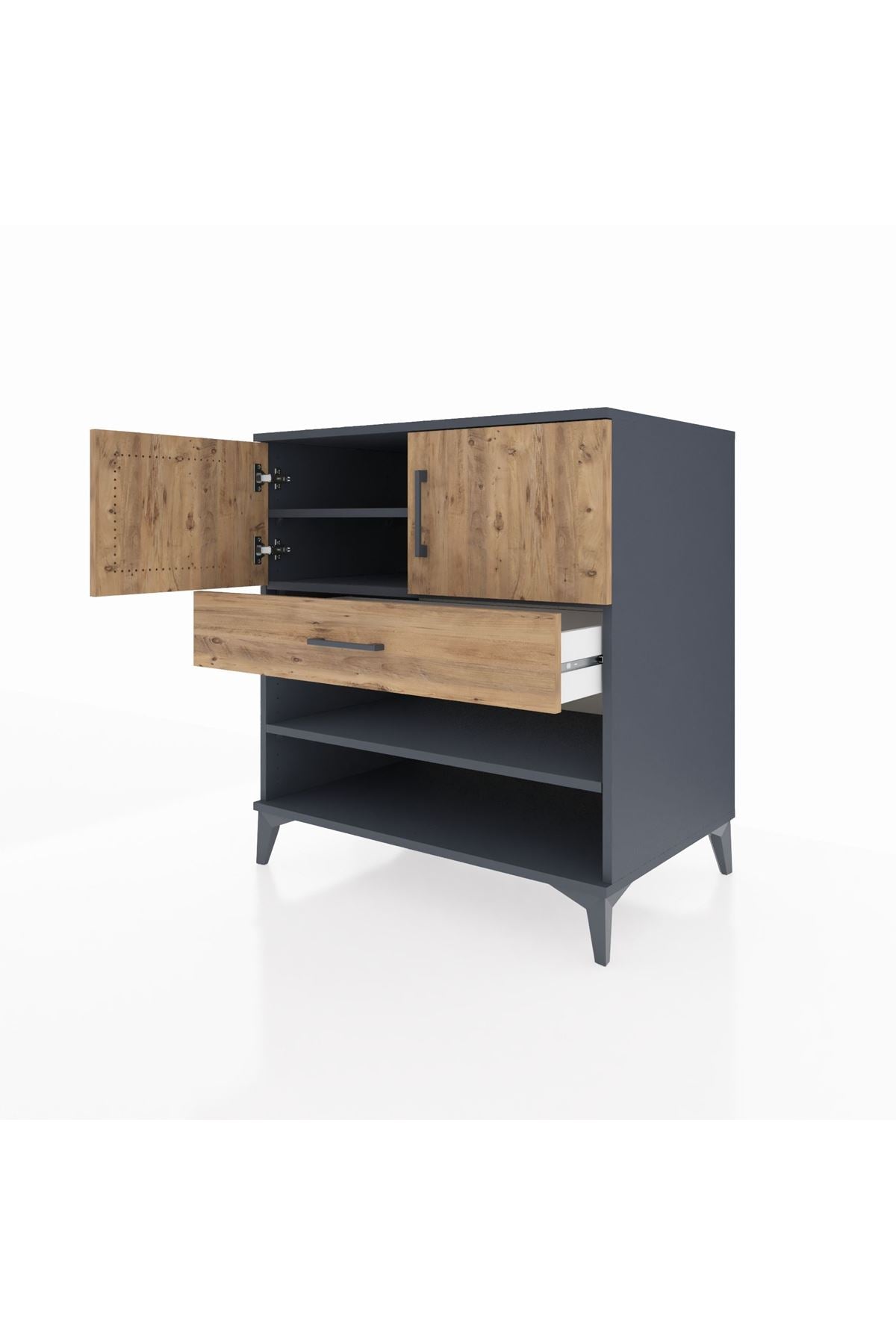 Kronos Şifonyer 3 Raflı Tek Çekmeceli 2 Kapaklı 88x59x96 - S70M031V6C