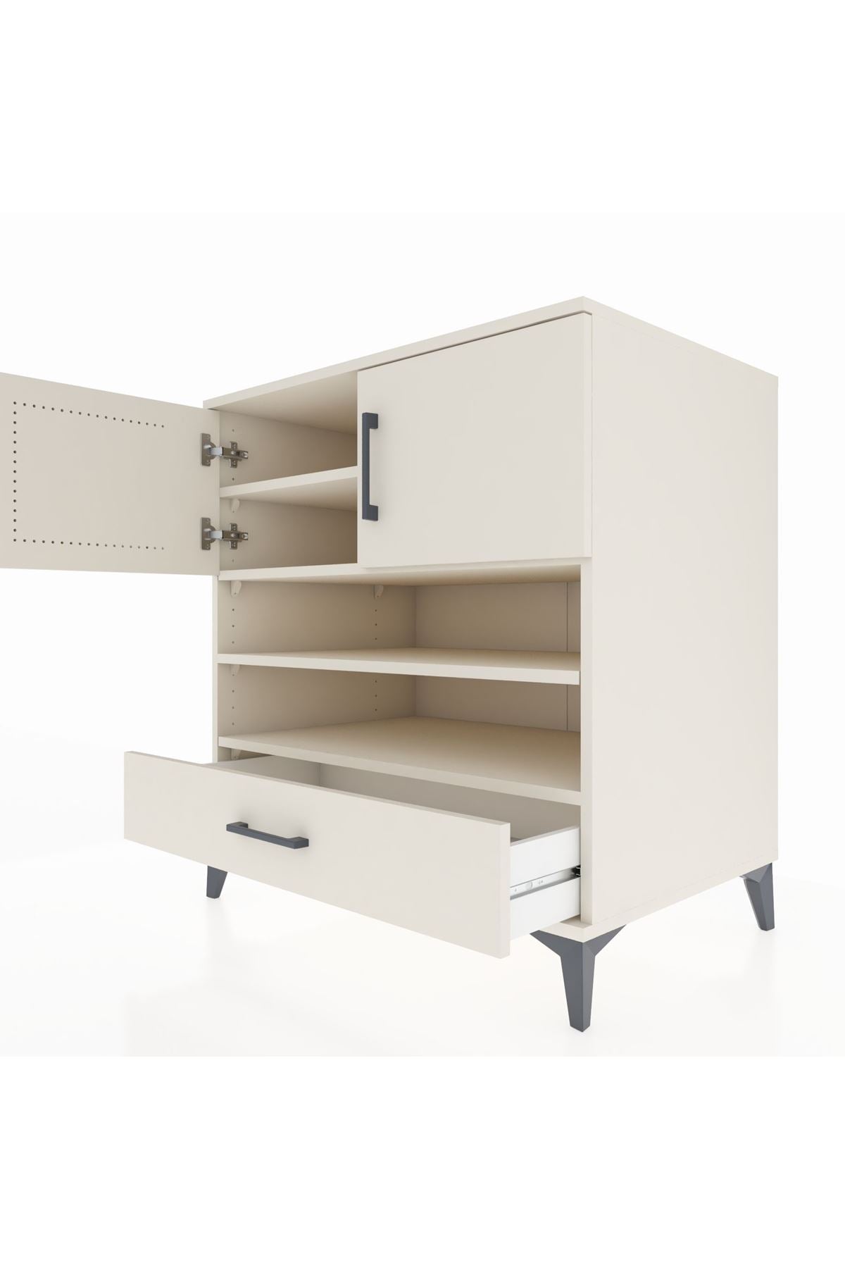 Kronos Şifonyer 4 Raflı Tek Çekmeceli 2 Kapaklı 88x59x96 - S70M032V1C