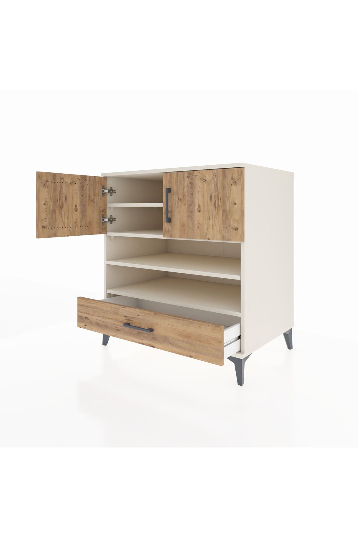 Kronos Şifonyer 4 Raflı Tek Çekmeceli 2 Kapaklı 88x59x96 - S70M032V3C