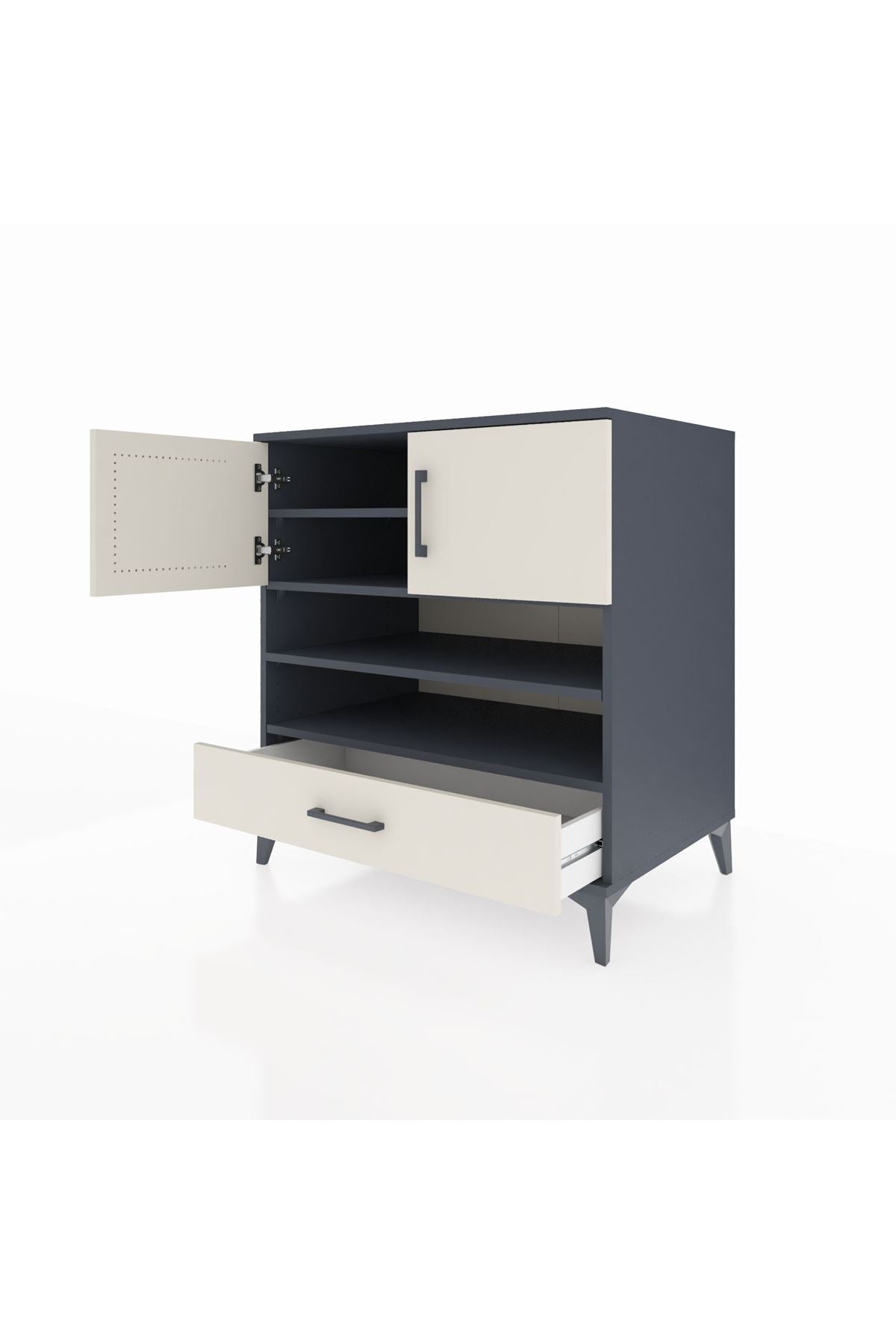 Kronos Şifonyer 4 Raflı Tek Çekmeceli 2 Kapaklı 88x59x96 - S70M032V4C