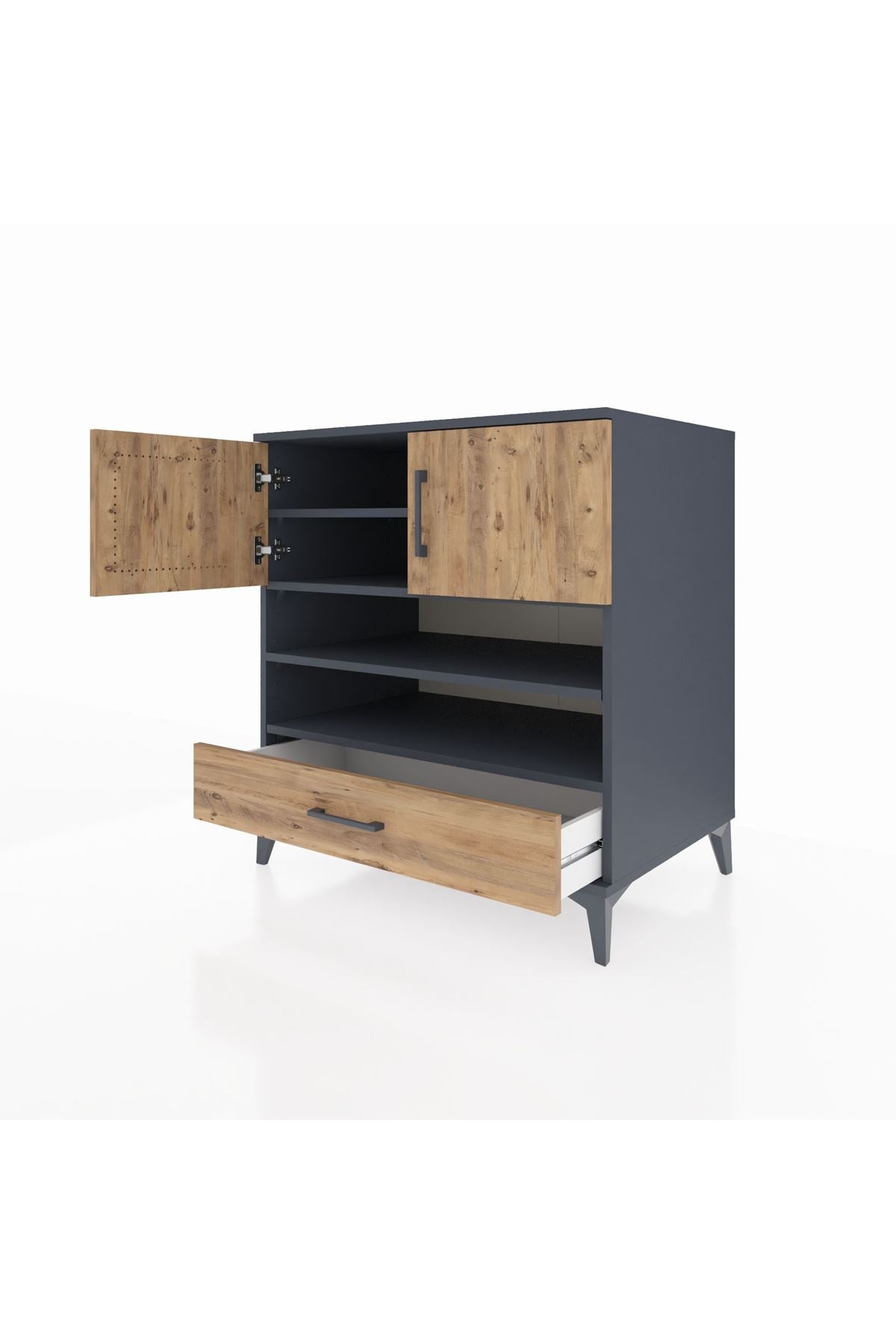 Kronos Şifonyer 4 Raflı Tek Çekmeceli 2 Kapaklı 88x59x96 - S70M032V6C