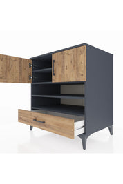Kronos Şifonyer 4 Raflı Tek Çekmeceli 2 Kapaklı 88x59x96 - S70M032V6C