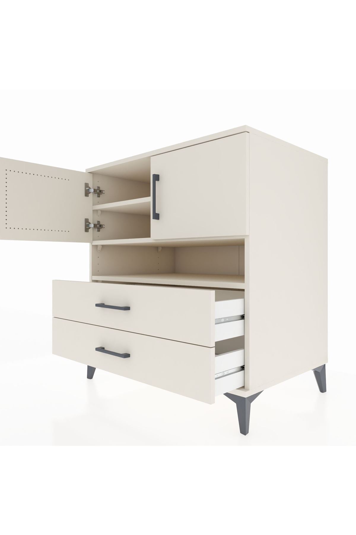 Kronos Şifonyer 3 Raflı 2 Çekmeceli 2 Kapaklı 88x59x96 - S70M033V1C