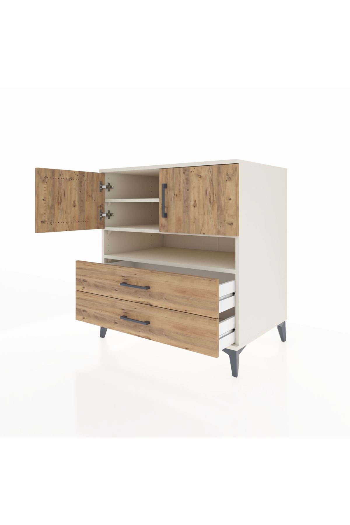 Kronos Şifonyer 3 Raflı 2 Çekmeceli 2 Kapaklı 88x59x96 - S70M033V3C