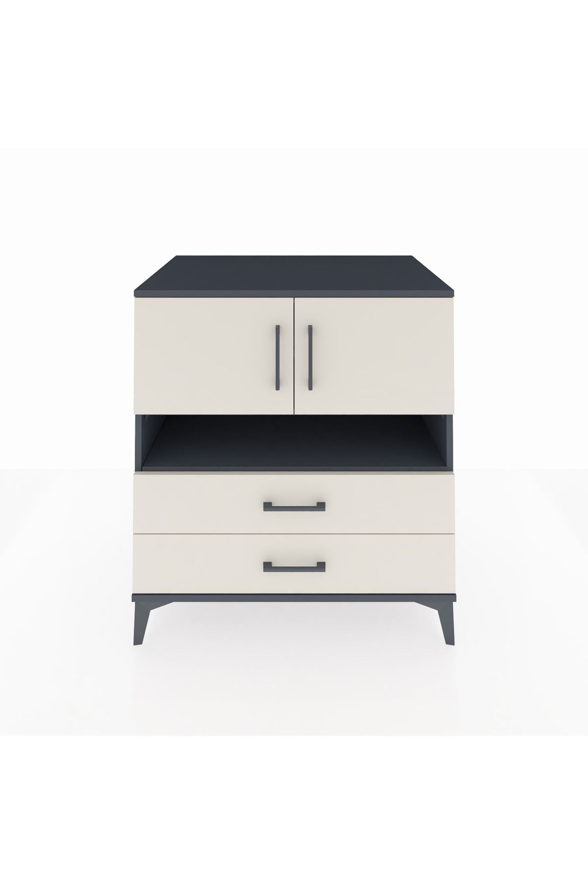 Kronos Şifonyer 3 Raflı 2 Çekmeceli 2 Kapaklı 88x59x96 - S70M033V4C