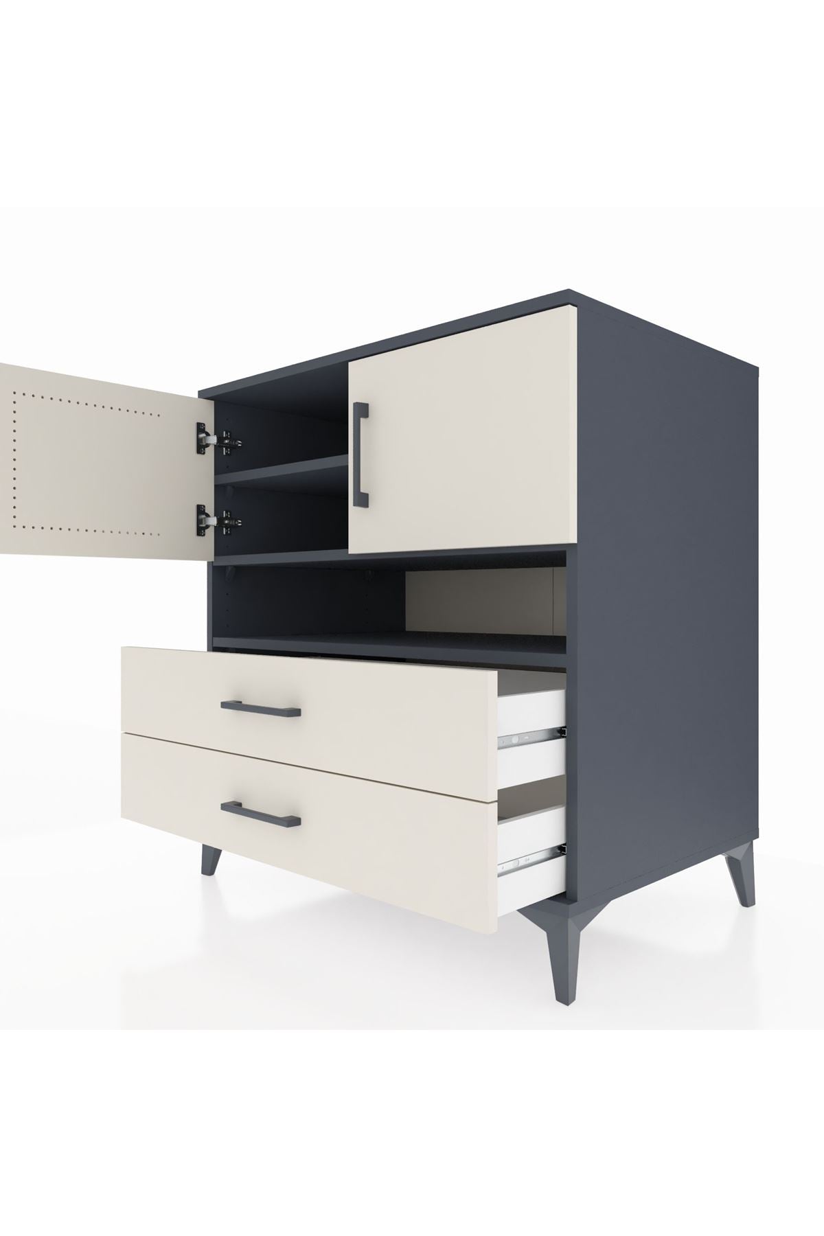 Kronos Şifonyer 3 Raflı 2 Çekmeceli 2 Kapaklı 88x59x96 - S70M033V4C