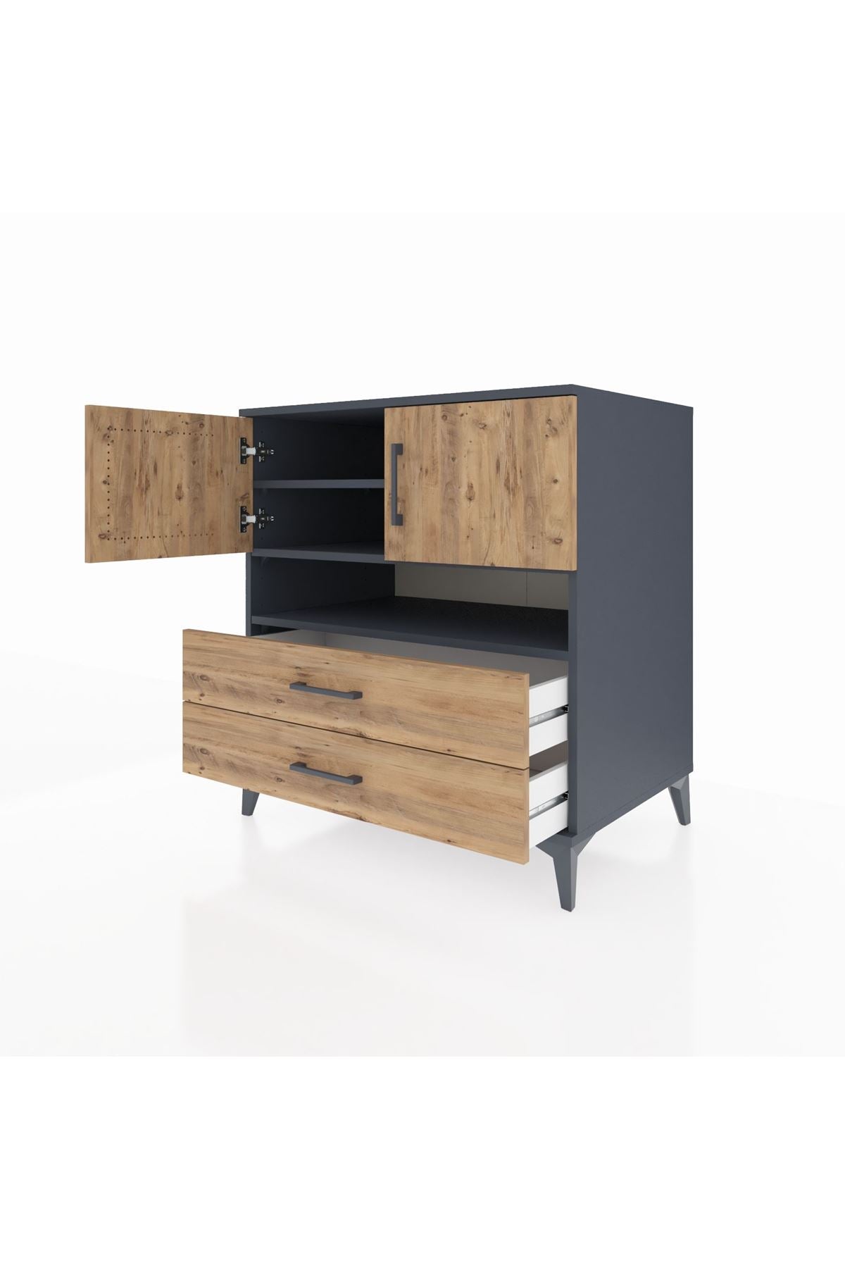 Kronos Şifonyer 3 Raflı 2 Çekmeceli 2 Kapaklı 88x59x96 - S70M033V6C