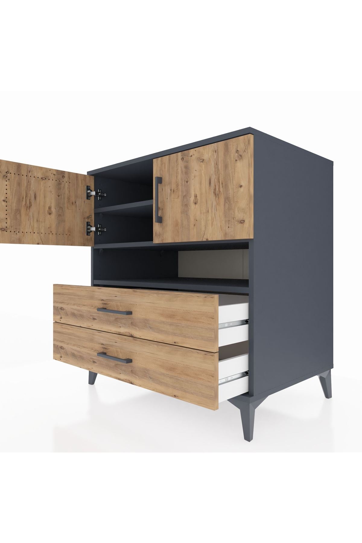 Kronos Şifonyer 3 Raflı 2 Çekmeceli 2 Kapaklı 88x59x96 - S70M033V6C