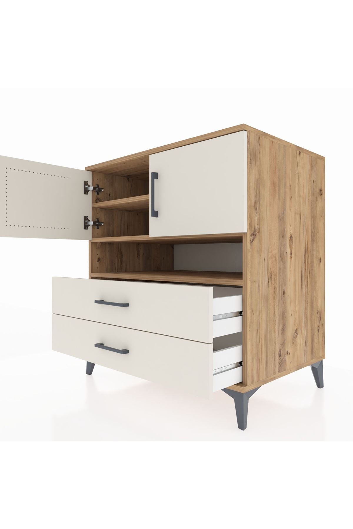 Kronos Şifonyer 3 Raflı 2 Çekmeceli 2 Kapaklı 88x59x96 - S70M033V7C