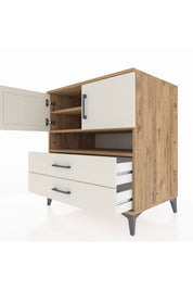 Kronos Şifonyer 3 Raflı 2 Çekmeceli 2 Kapaklı 88x59x96 - S70M033V7C