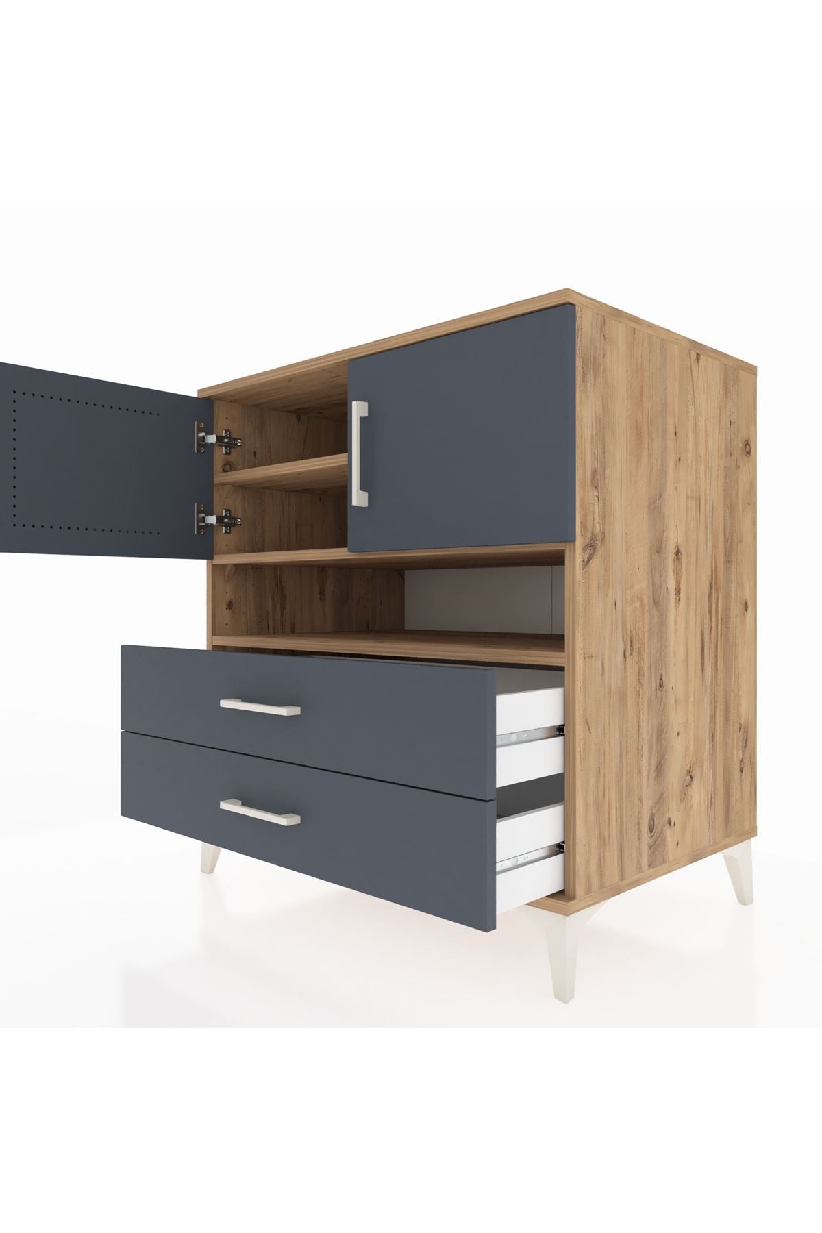 Kronos Şifonyer 3 Raflı 2 Çekmeceli 2 Kapaklı 88x59x96 - S70M033V8C