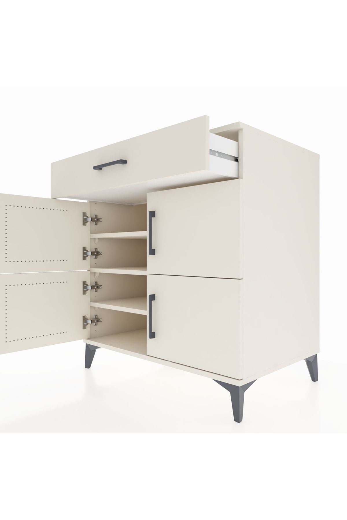 Kronos Şifonyer 3 Raflı Tek Çekmeceli 4 Kapaklı 88x59x96 - S70M036V1C