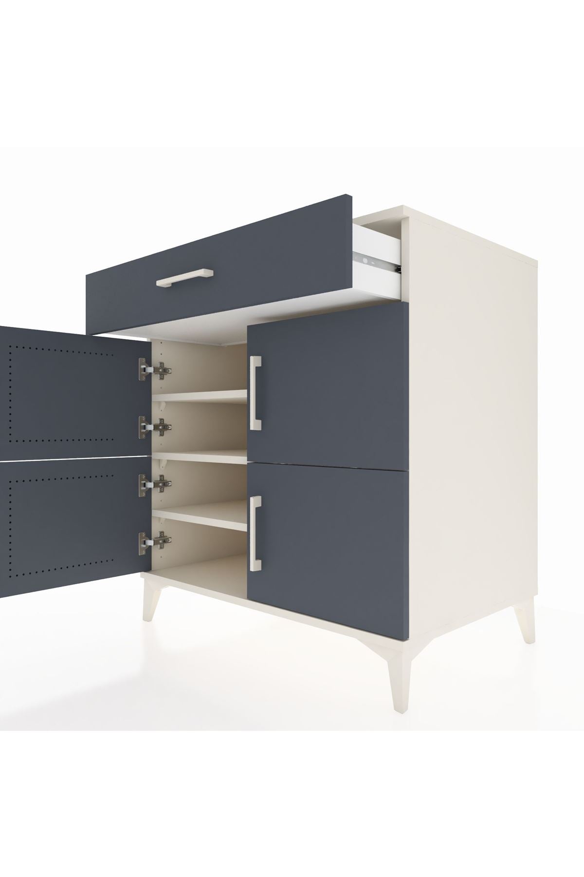 Kronos Şifonyer 3 Raflı Tek Çekmeceli 4 Kapaklı 88x59x96 - S70M036V2C