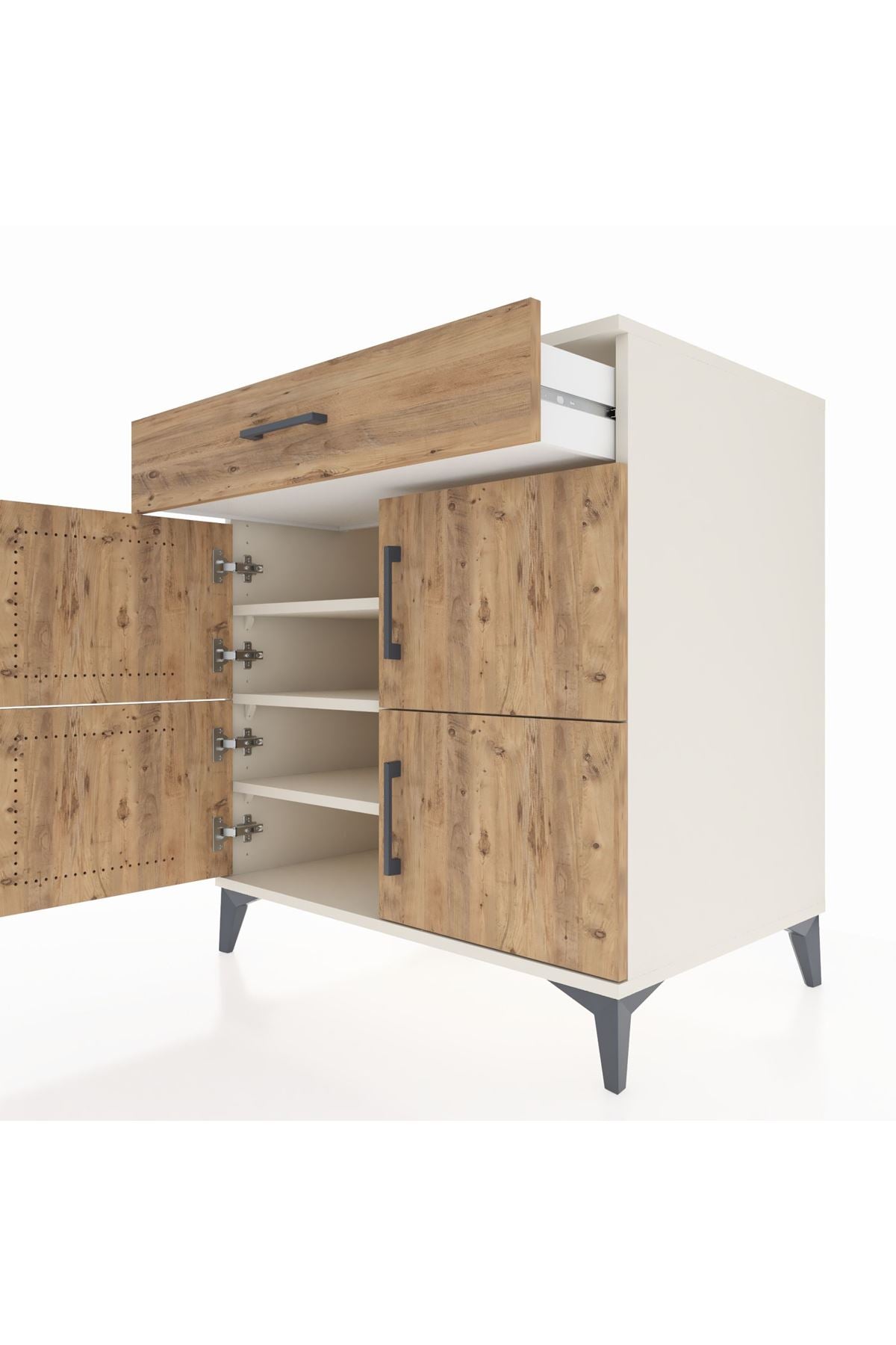 Kronos Şifonyer 3 Raflı Tek Çekmeceli 4 Kapaklı 88x59x96 - S70M036V3C
