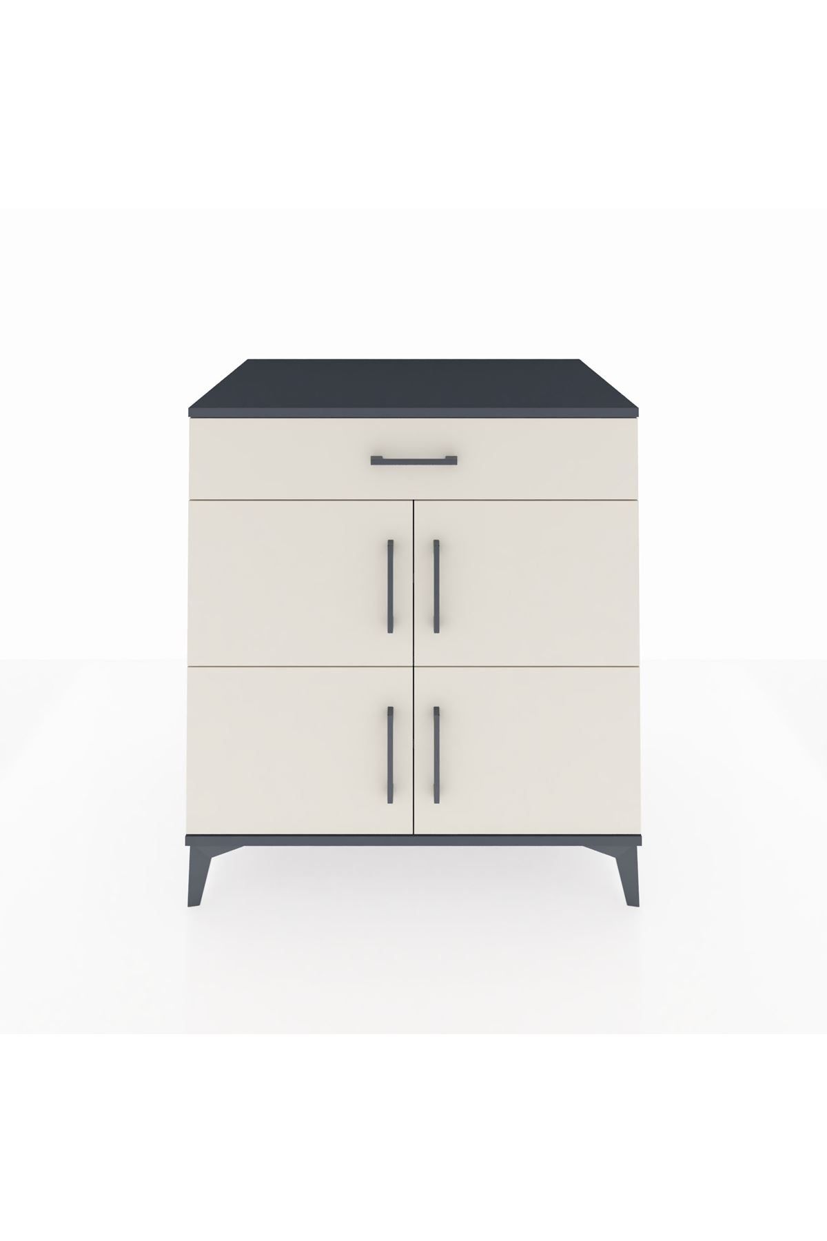 Kronos Şifonyer 3 Raflı Tek Çekmeceli 4 Kapaklı 88x59x96 - S70M036V4C