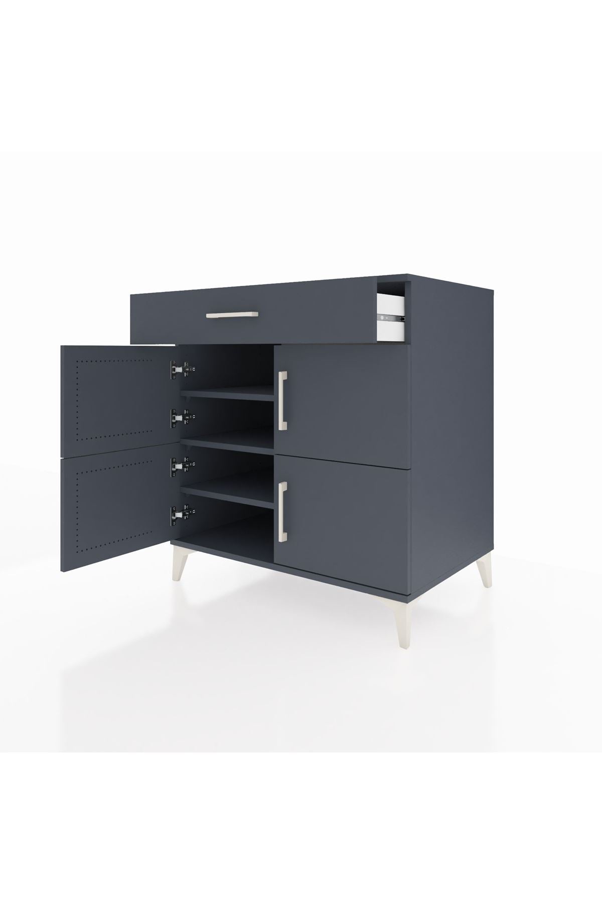 Kronos Şifonyer 3 Raflı Tek Çekmeceli 4 Kapaklı 88x59x96 - S70M036V5C