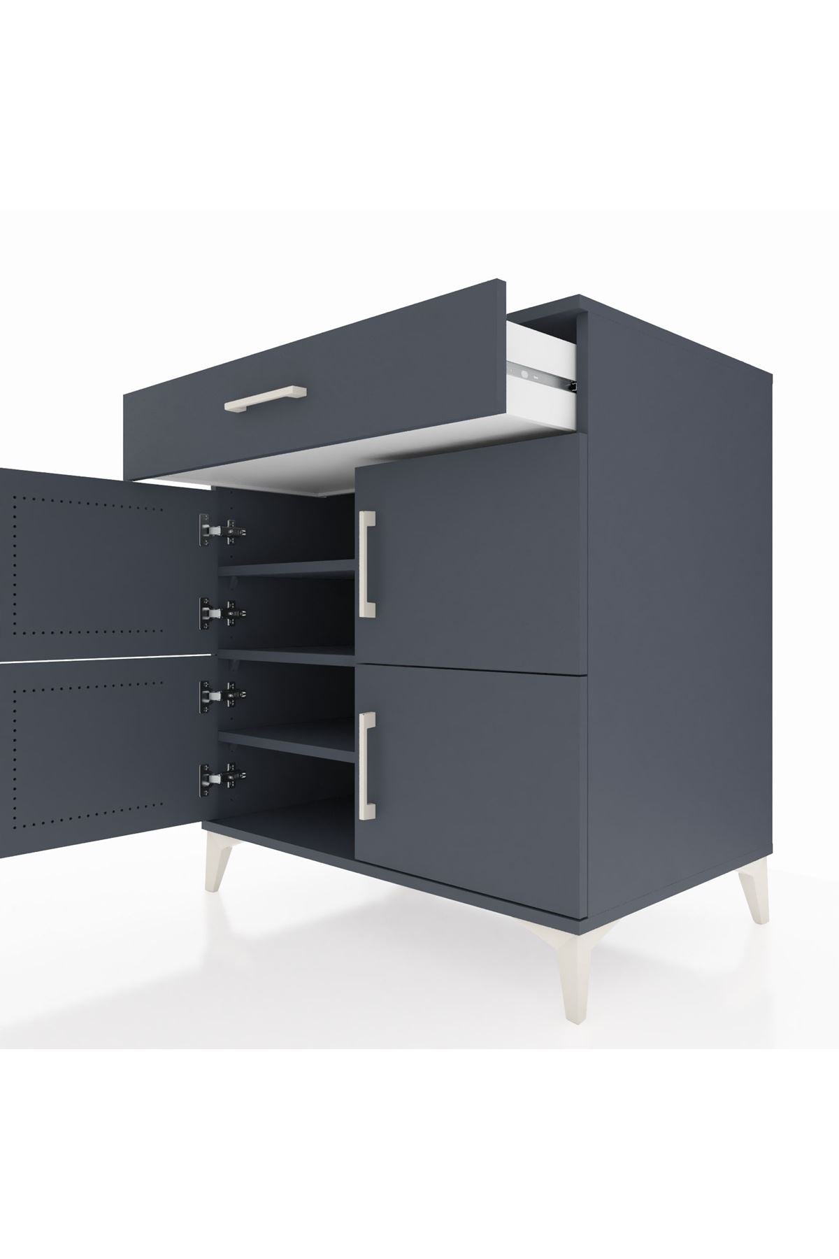Kronos Şifonyer 3 Raflı Tek Çekmeceli 4 Kapaklı 88x59x96 - S70M036V5C