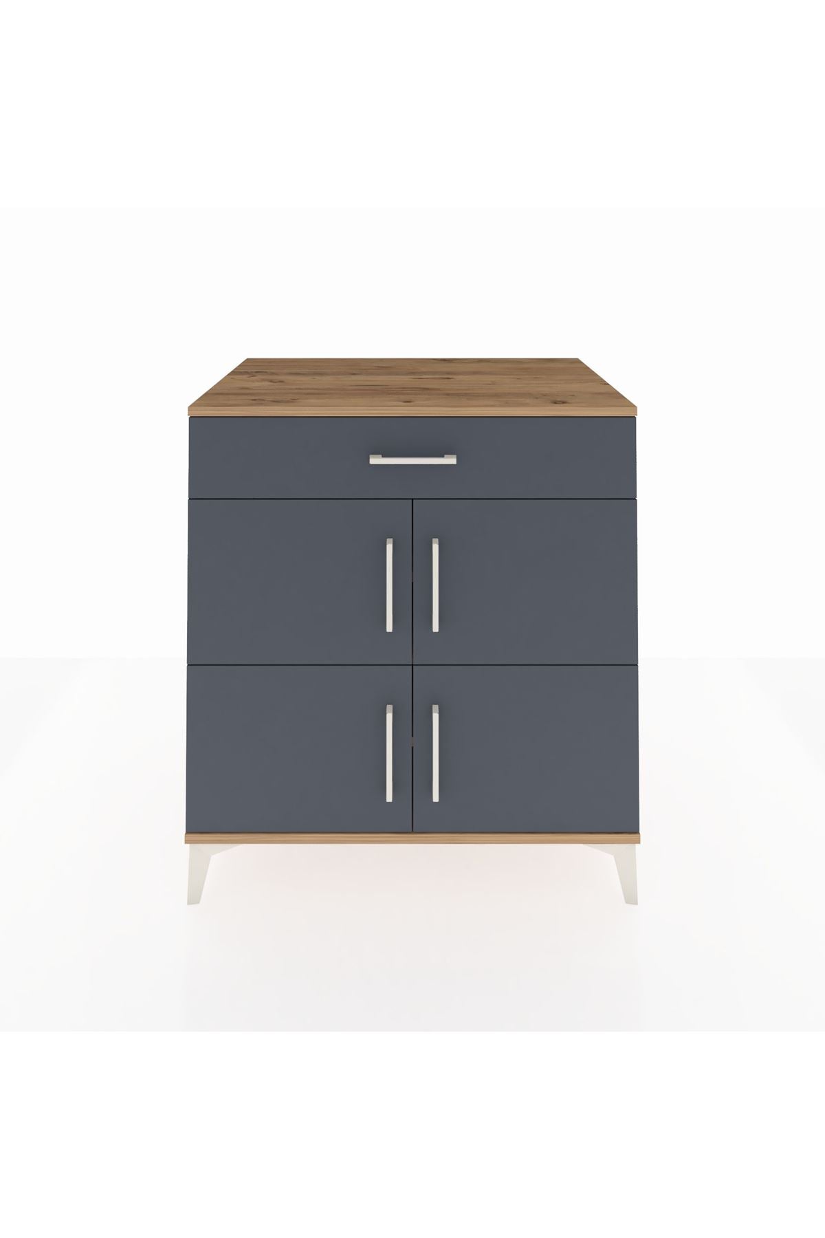 Kronos Şifonyer 3 Raflı Tek Çekmeceli 4 Kapaklı 88x59x96 - S70M036V8C