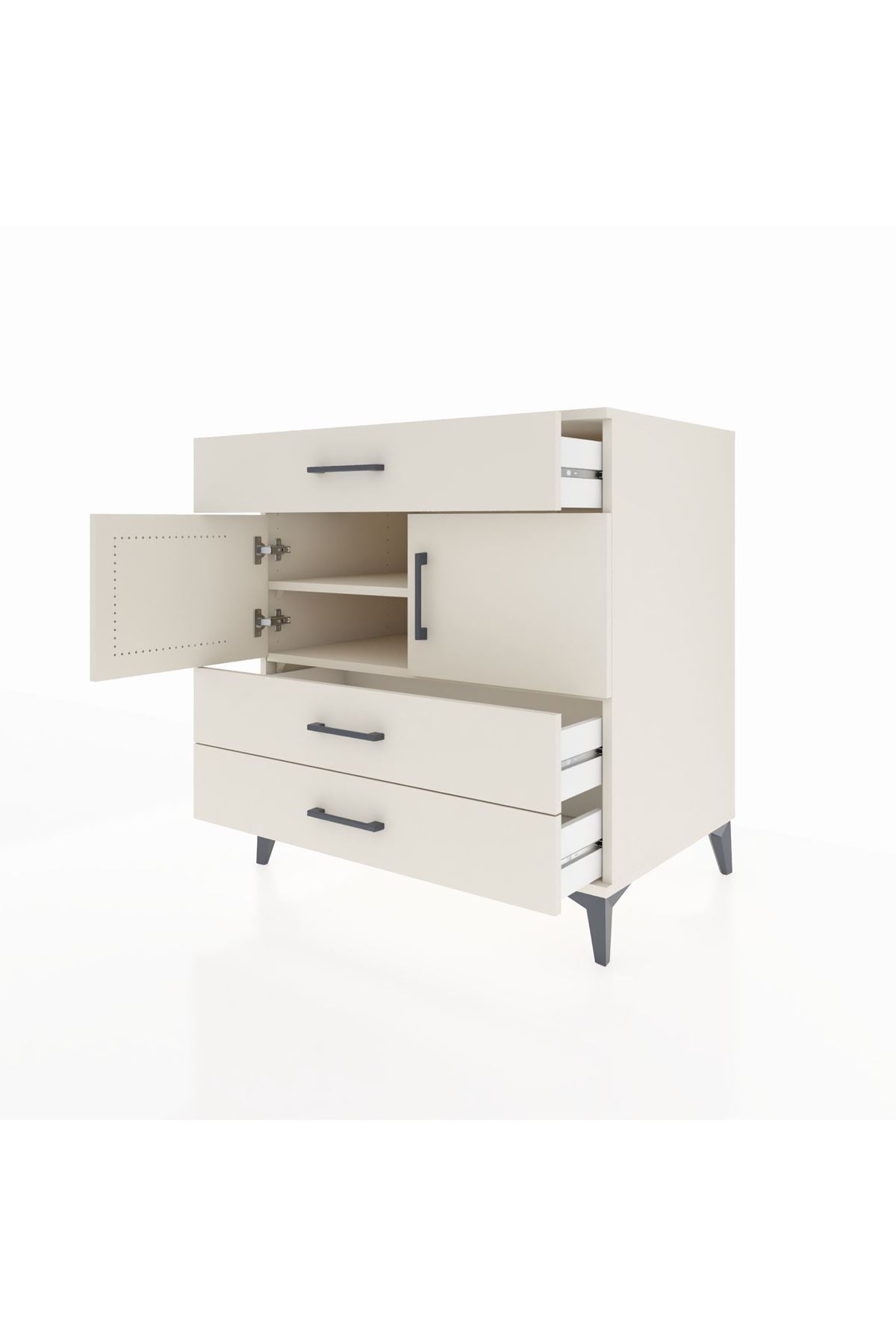 Kronos Şifonyer 2 Raflı 3 Çekmeceli 2 Kapaklı 88x59x96 - S70M037V1C