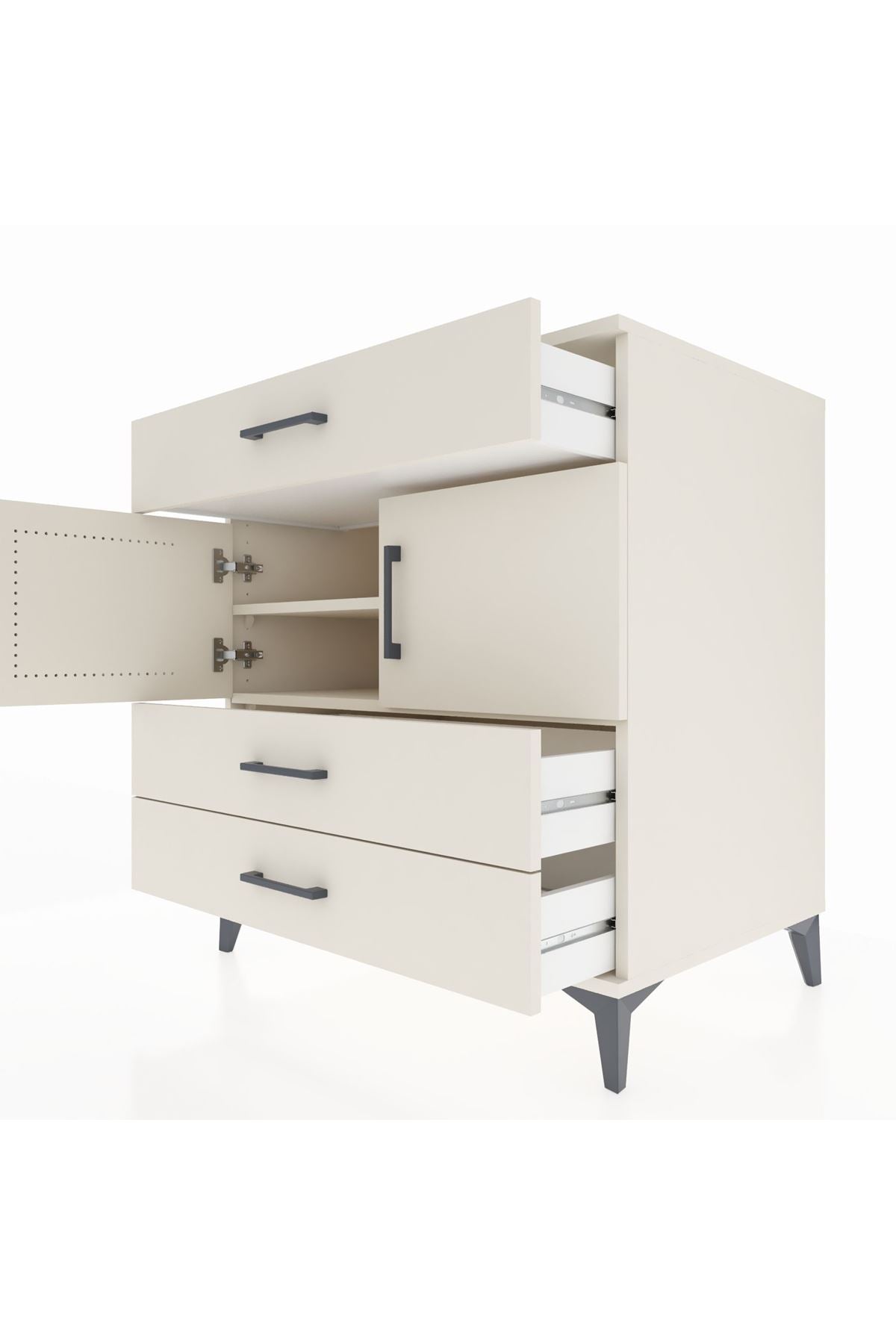 Kronos Şifonyer 2 Raflı 3 Çekmeceli 2 Kapaklı 88x59x96 - S70M037V1C