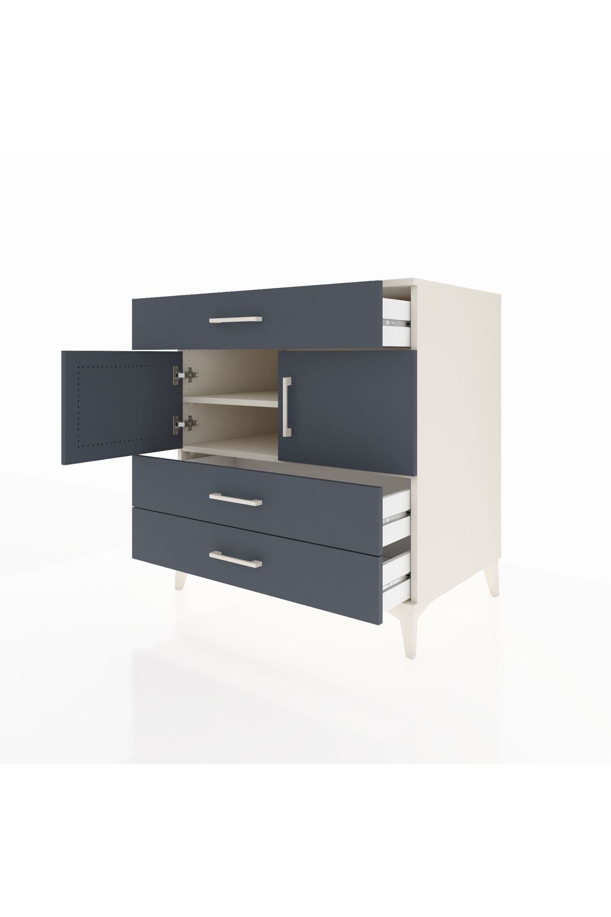 Kronos Şifonyer 2 Raflı 3 Çekmeceli 2 Kapaklı 88x59x96 - S70M037V2C