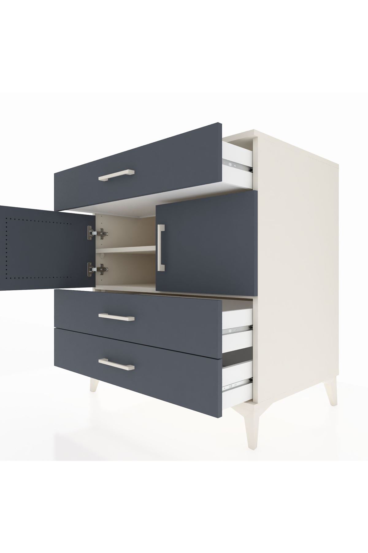 Kronos Şifonyer 2 Raflı 3 Çekmeceli 2 Kapaklı 88x59x96 - S70M037V2C