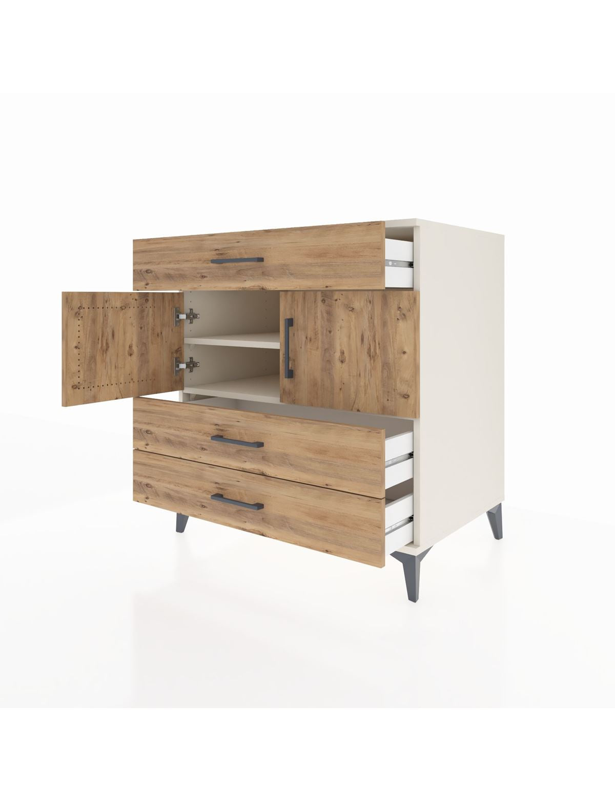 Kronos Şifonyer 2 Raflı 3 Çekmeceli 2 Kapaklı 88x59x96 - S70M037V3C