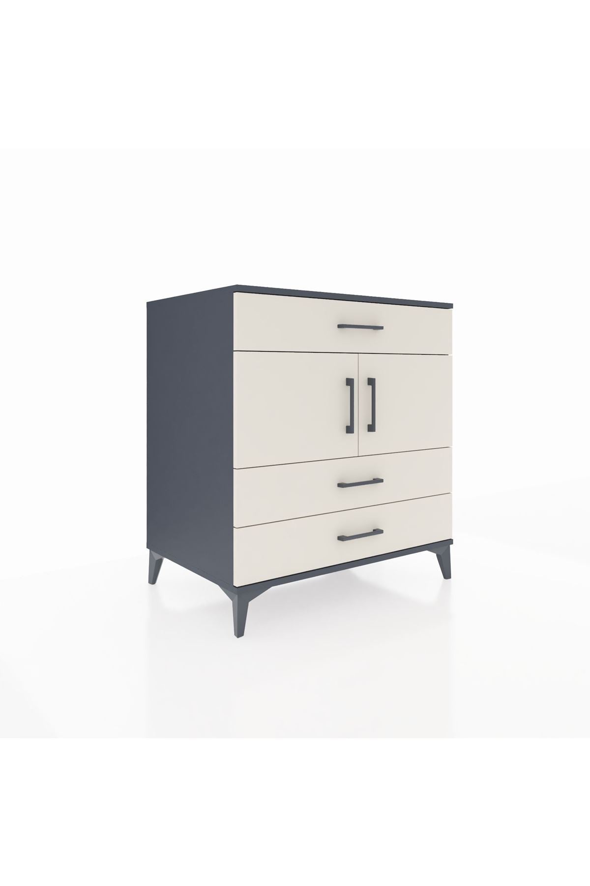 Kronos Şifonyer 2 Raflı 3 Çekmeceli 2 Kapaklı 88x59x96 - S70M037V4C