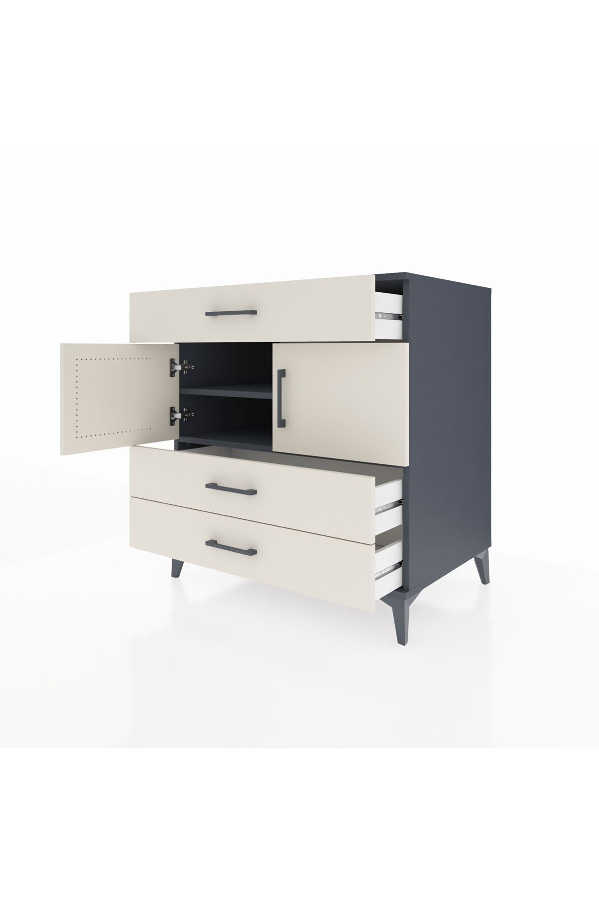 Kronos Şifonyer 2 Raflı 3 Çekmeceli 2 Kapaklı 88x59x96 - S70M037V4C