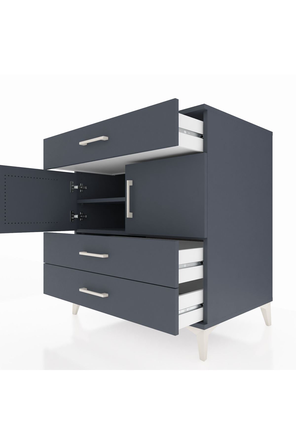 Kronos Şifonyer 2 Raflı 3 Çekmeceli 2 Kapaklı 88x59x96 - S70M037V5C