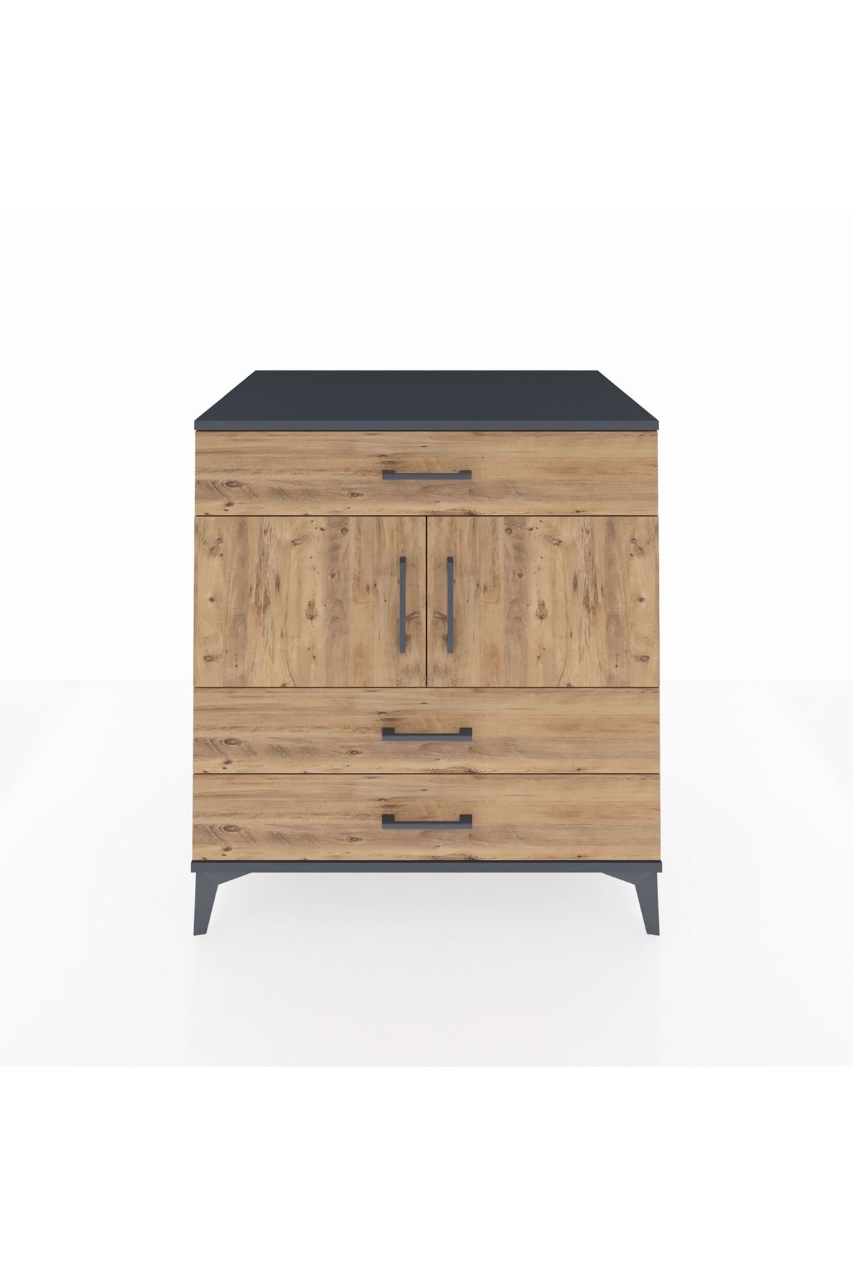Kronos Şifonyer 2 Raflı 3 Çekmeceli 2 Kapaklı 88x59x96 - S70M037V6C