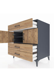 Kronos Şifonyer 2 Raflı 3 Çekmeceli 2 Kapaklı 88x59x96 - S70M037V6C
