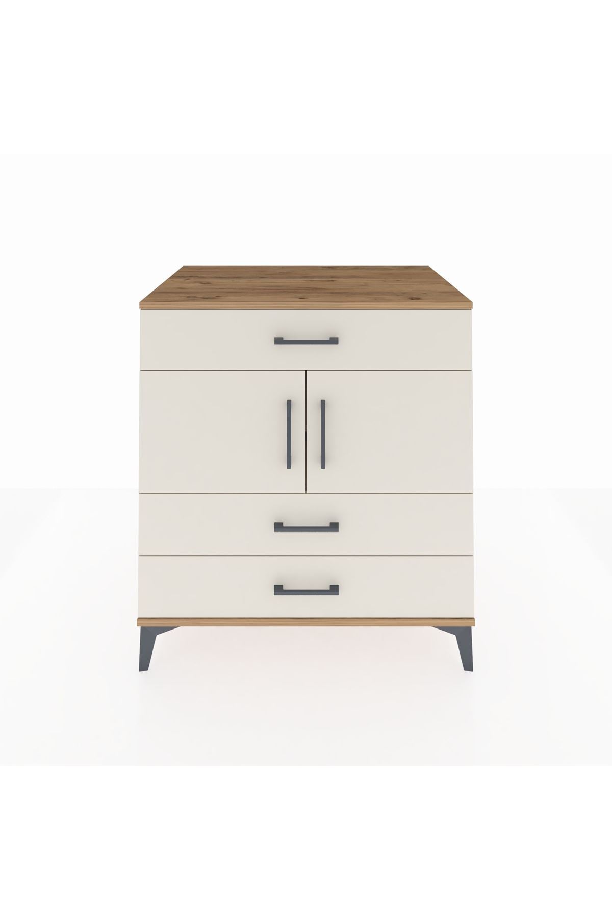 Kronos Şifonyer 2 Raflı 3 Çekmeceli 2 Kapaklı 88x59x96 - S70M037V7C