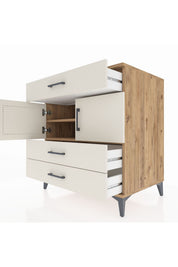 Kronos Şifonyer 2 Raflı 3 Çekmeceli 2 Kapaklı 88x59x96 - S70M037V7C