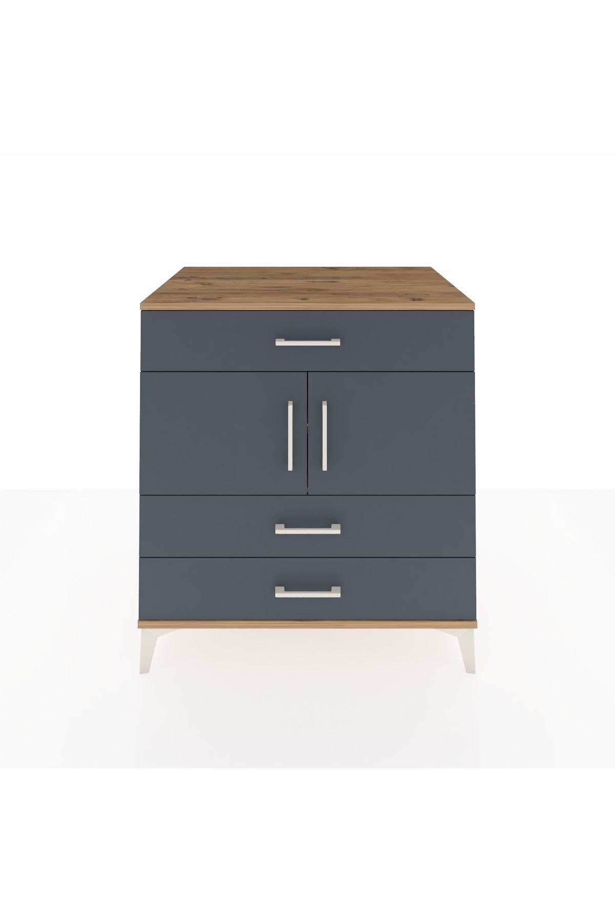 Kronos Şifonyer 2 Raflı 3 Çekmeceli 2 Kapaklı 88x59x96 - S70M037V8C