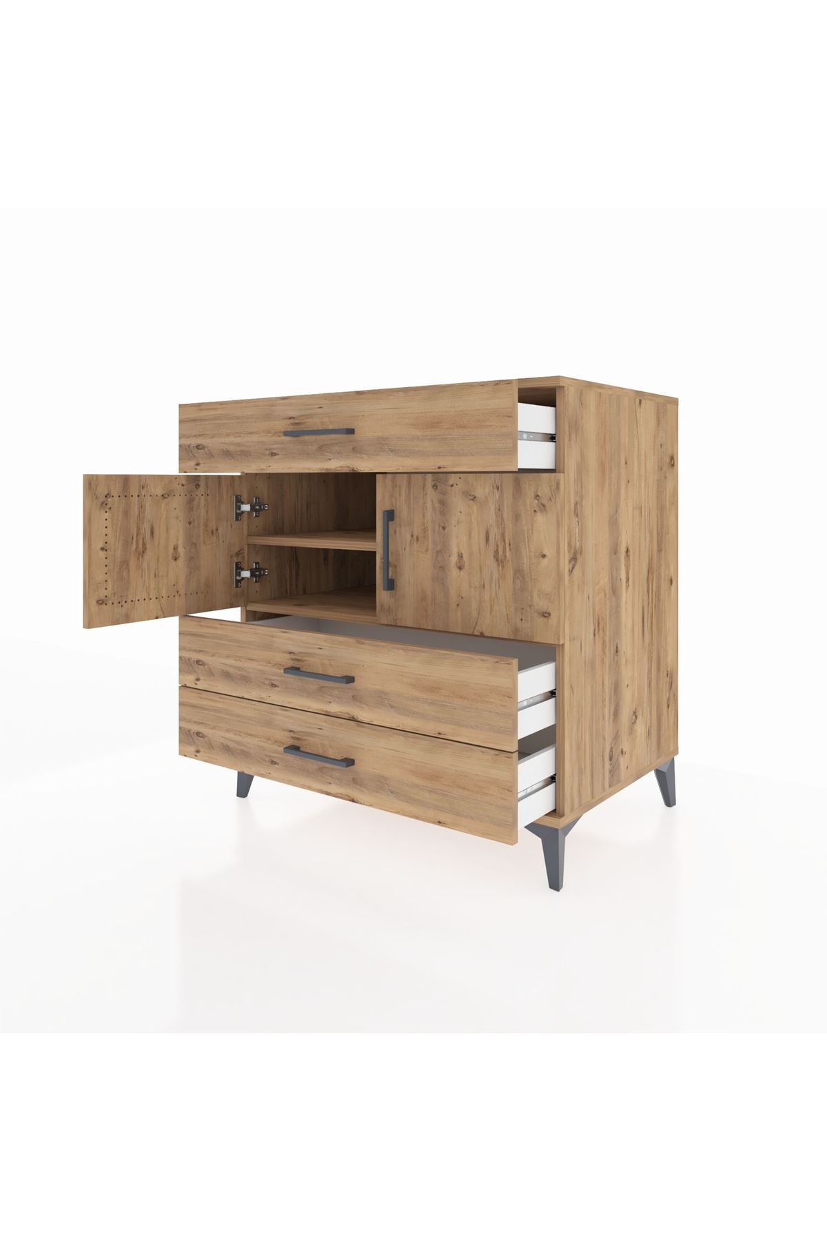 Kronos Şifonyer 2 Raflı 3 Çekmeceli 2 Kapaklı 88x59x96 - S70M037V9C