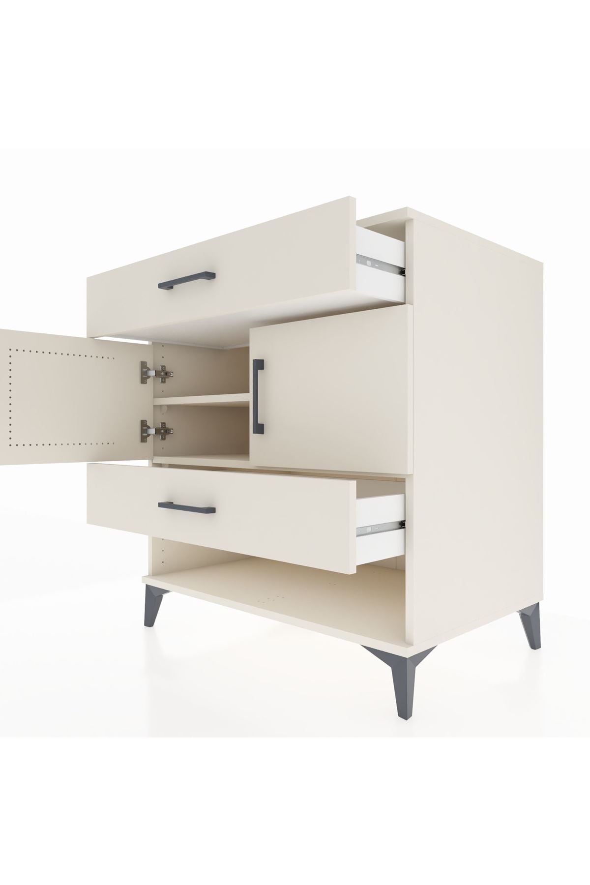 Kronos Şifonyer 2 Raflı 2 Çekmeceli 2 Kapaklı 88x59x96 - S70M038V1C