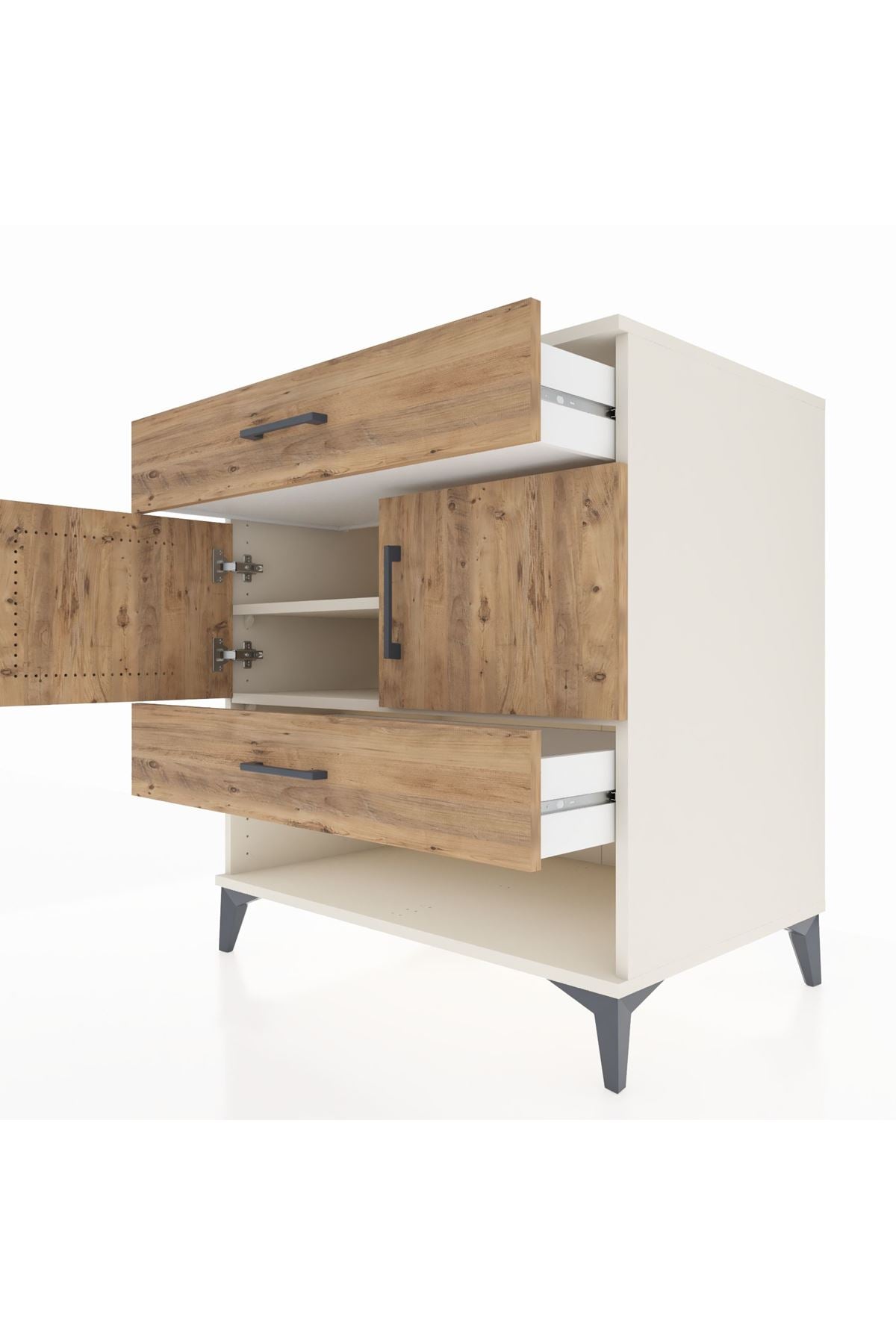 Kronos Şifonyer 2 Raflı 2 Çekmeceli 2 Kapaklı 88x59x96 - S70M038V3C