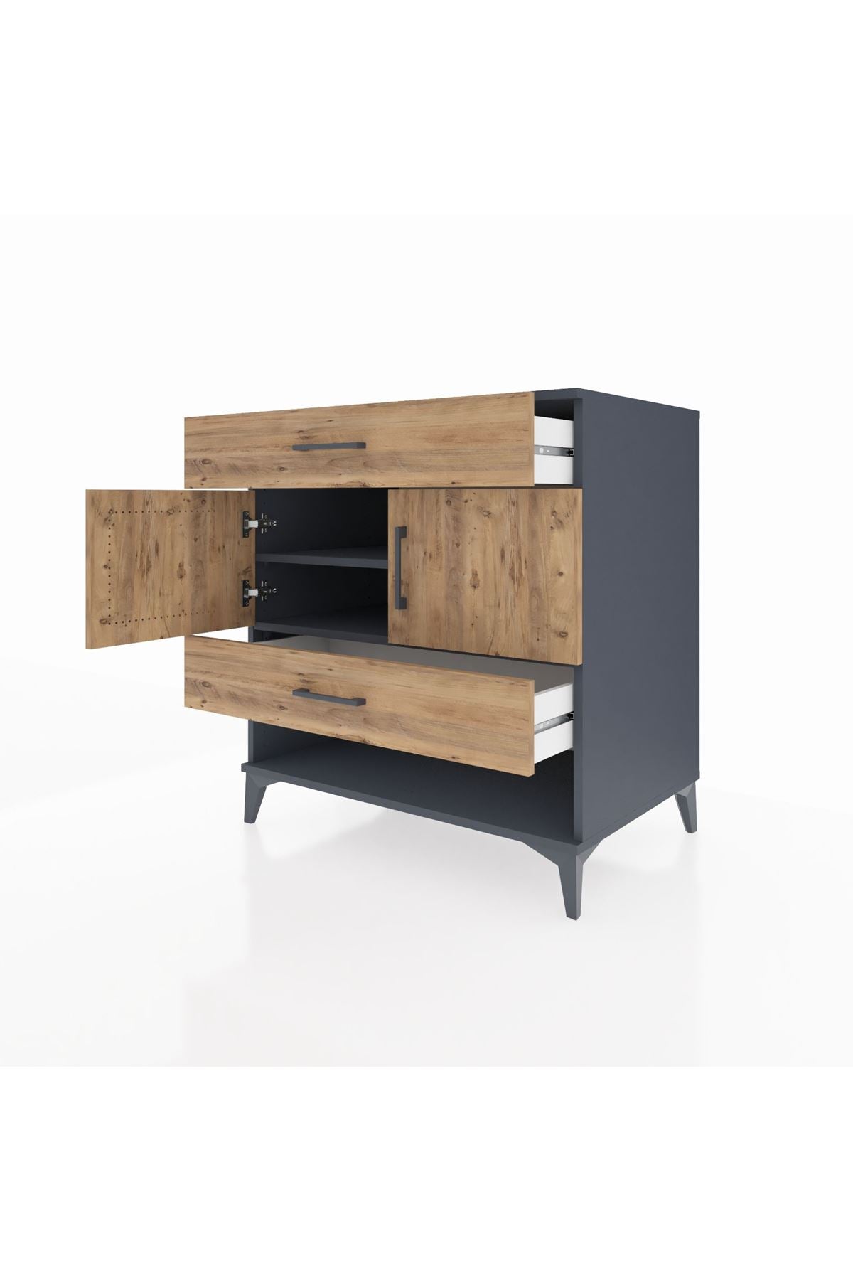 Kronos Şifonyer 2 Raflı 2 Çekmeceli 2 Kapaklı 88x59x96 - S70M038V6C