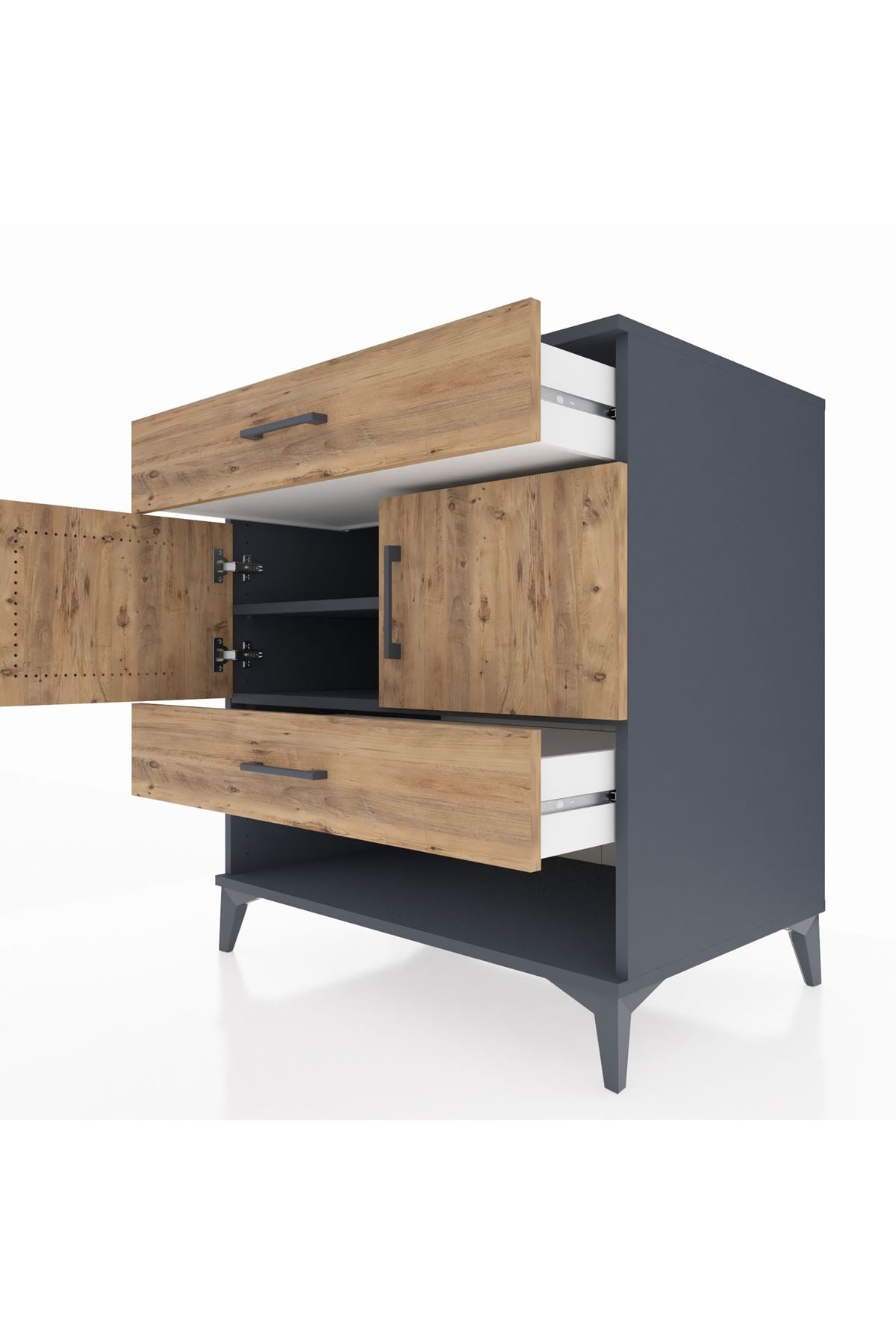 Kronos Şifonyer 2 Raflı 2 Çekmeceli 2 Kapaklı 88x59x96 - S70M038V6C